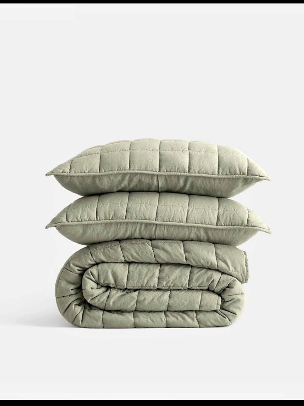 Quince European Linen Box Quilt Linen Queen